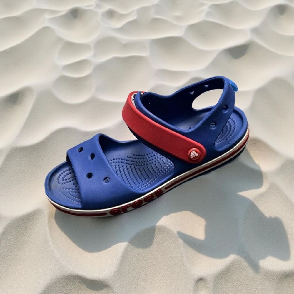 Little Kids Unisex Crocs Royal Blue BayBand Crocband Ii Sandals Size J 2